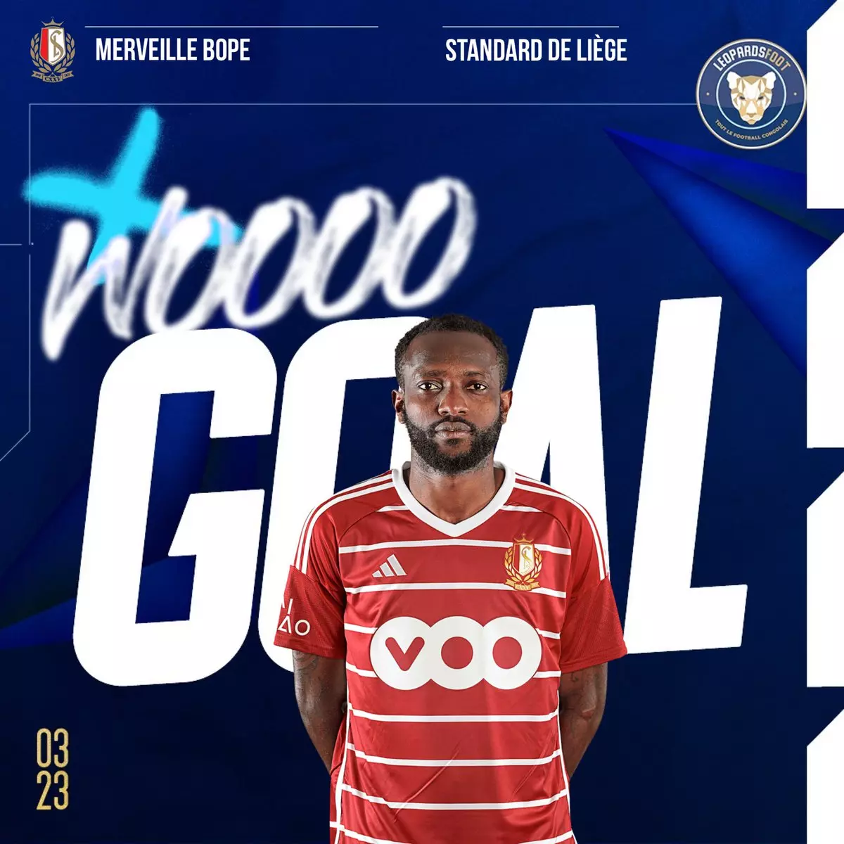 Incroyable performance de Merveille Bope lors du match Standard de Liège contre le Club Bruges