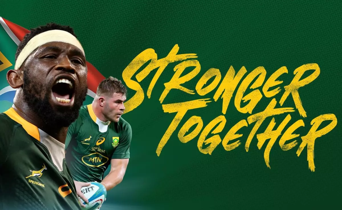 Les Springboks plaisantent et rigolent lors de leur dernière séance d'entraînement avant la finale de la Coupe du Monde de Rugby